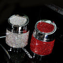 Diamond Car Ashtray Shiny Auto Ashtray With Cover For Car Great Gift For Wo M8S5