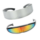 2pcs Funny Narrow Metallic Futuristic Soldier Space Robot Party Glasses Prop