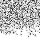 100x Spacer Acrylic Beads DIY Cube Making Loose Mixed Alphabet Jewelry Letter
