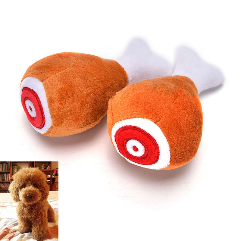 Baquetas masticar juguete mascota chirriante de la pierna de pollo de peluch 3C
