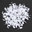 1 Bag(100Pcs) of 6MM Telephone Net Cable Clips With Steel Nail-White