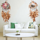 Oil Painting Wolf Totem Dream Catcher Feather Bead Hanging Home Car Decor