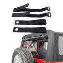 Rear Window Roll Up Snap Straps & Soft Top Sunrider Straps, for Jeep Wrangl