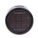 DF-01-TV 2IN1 Car Battery Monitor Voltmeter Thermometer Blue Digit Display A