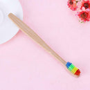 10pcs Soft Rainbow Head Bamboo Toothbrushes Oral Care Teeth Whitening Tools A
