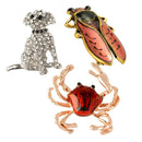 3pcs Trendy Party Metal Dog Animal Insect Brooch Pin Charm Spilla Jewelry