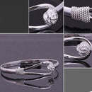 GroÃƒÅ¸e Frauen Armband Versilbert Kreis Rose Manschette Armreif Schmuck   3C