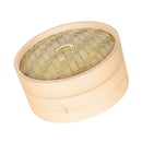Natural Bamboo Steamer Basket Food Steamer Cooker for Dumpling Dim Sum 18cm