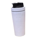 25oz White Stainless Steel Protein Mixer Blender Shaker Cup Water Bottle