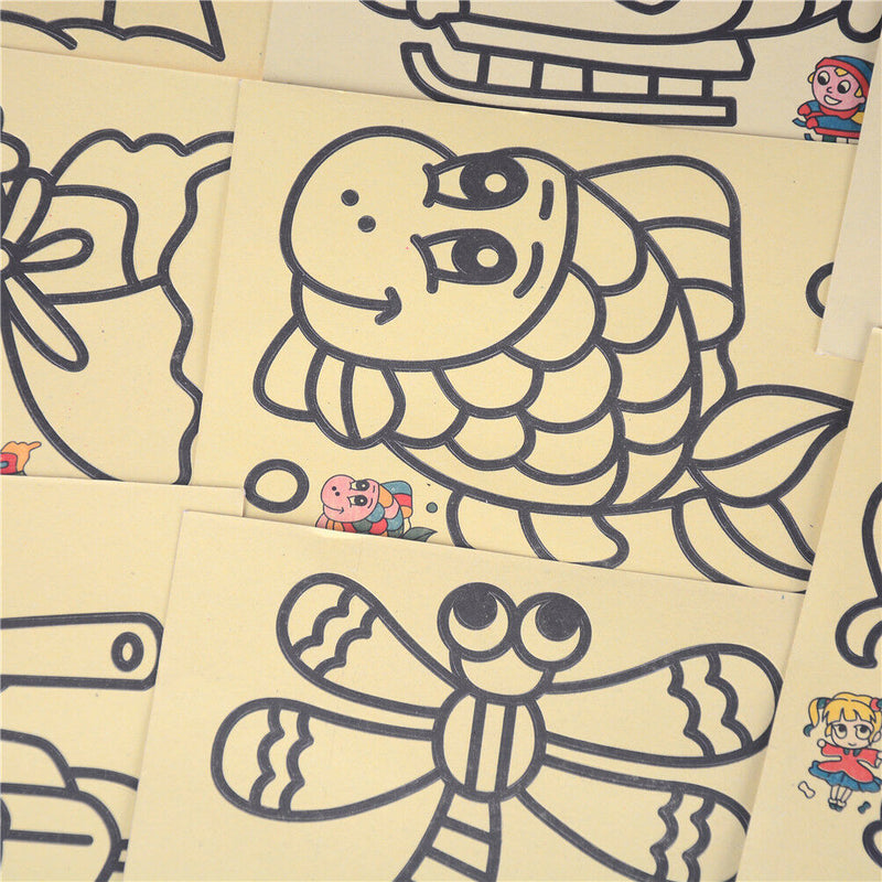 5PCS Kids DIY Colorful Sand Painting Art Creative Drawing for Children Toys LJ