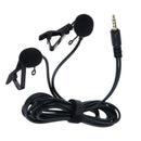 Mini Lavalier Lapel Microphone Dual Headed Recording Clip On Mic for Phone SEAU