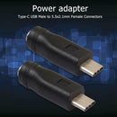 2pcs DC Power Adapter Type-C USB Male to DC5.5x2.1mm Female Jack Converter