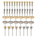 44 Pieces Mini Wire Brush Wheel Cup Brass Steel Wire Brush Set 1/8inch (3mm