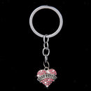 Pink Rhinestones Heart Pendant Best Friend Keyring Keychain Key Chain Gift