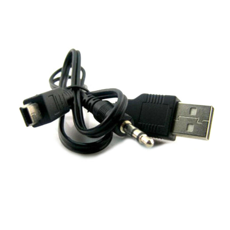 USB2.0 Charging Cord to Mini USB Male 3.5mm Jack Plug Audio Bluetooth Cable MO