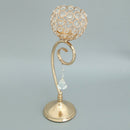 Golden Globe Pillar Crystal Bling Candle Tea Light Holder Wedding Decor 35cm
