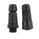 3 Pins Male Plug Female Socket Power Connector 15A IP6 Waterproof Black