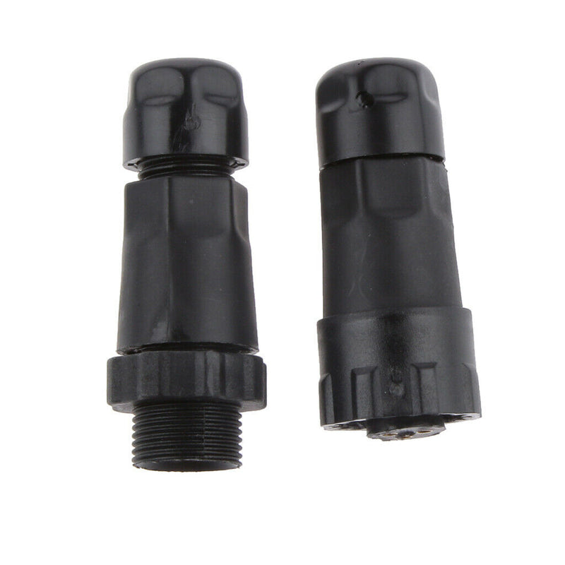 3 Pins Male Plug Female Socket Power Connector 15A IP6 Waterproof Black