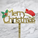 Merry Christmas Acrylic Cake Topper Christmas Acrylic Cupcake Topper for XmS Hn