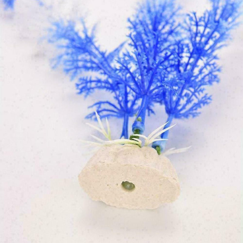 Aquarium Fish Tank Plastic Plant Tree Decoration Long White Blue Water T5F1 L8L1