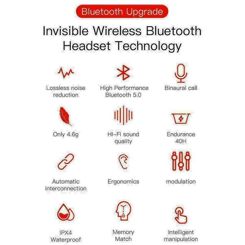 E6S TWS Wireless Bluetooth Headphones Earphones Mini IOS Buds For Android I T5M8