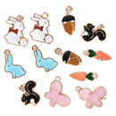 Mix Charms 12pcs/lot Enamel Rabbit Squirrel Pendant DIY Jewelry Making FindinTE