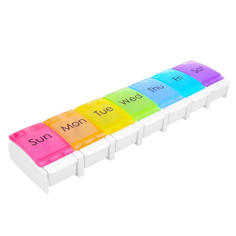 Weekly Pill Organizer 7 Days Press Button Tablet Pill Box Case Container hv2n