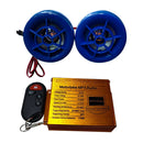 Waterproof Bluetooth Motorcycle Handlebar Audio Stereo Speaker System MP3 Blue