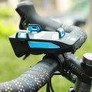 4 in 1 Bike Bicycle Phone Charging Treasure Rack Headlight (Blue 4000mAh)