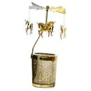2x Rotating Candle Holder Tealight Candlestick Elf Unicorn New Year Night Light