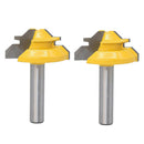 2x Wood Cutter Tools 45 Degree Lock Miter Router Bit 8mm Shank 1-3/8" Dia.