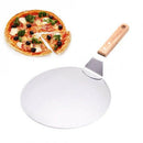 1X(Stainless Steel Pizza Peel Shovel With Wooden Handle Cake Shovel Baking