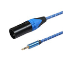 3.5mm Male to 3 Pin XLR Male Plug Connector Cable for Microphone Camera