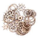 36pcs 20-36mm Wooden DIY Mixed Wheel Gear Blank Hollow Art Craft Home Decor