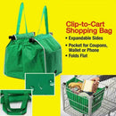 Eco Friendly Reusable Shopping Bags 6 Cart Clips Large Tote Bag Capcity Q3E9