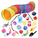 20pcs Cat Tunnel Toys Kit Cat Teaser Feather Wand Sisal Ball Pet Supplies A