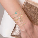5pcs/set Rhinestone Geometric Hand Chain Women Heart Bracelet Jewelry Gift