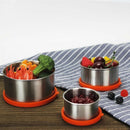 3Pcs 304 Food Grade Stainless Steel Food Containers With Leak Proof Silicon M2N6