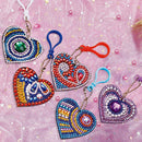 5pcs DIY Special Shaped Love Heart  Full Drill Diamond Painting Keychain P JXX