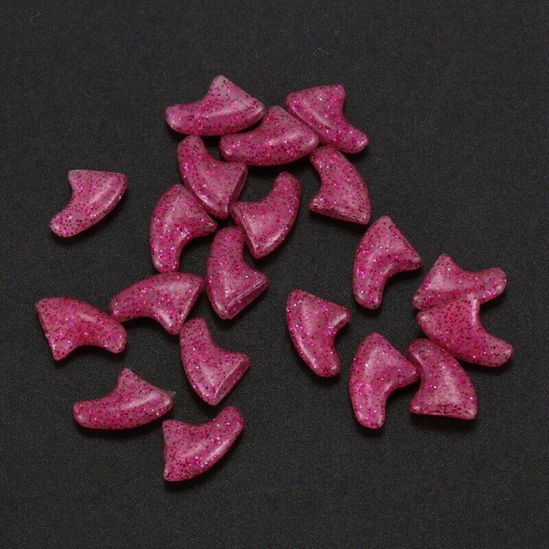 20 pcs Soft Nail Caps For Cat Pet Claw Control Paws off + Adhesive Glue WithQ3G4
