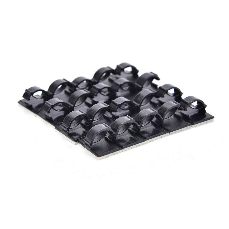 20x Adhesive Car Cable Clips Cable Winder Drop Wire Tie Desk Wall Cord Clamp Kw