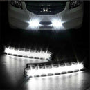 2 Pc Car Light 8LED DRL Fog Driving Daylight Daytime Running LED White Head Lamp