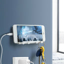 Self Adhesive Phone Holder Easy Install Detachable White Wall Mounted Non Slip
