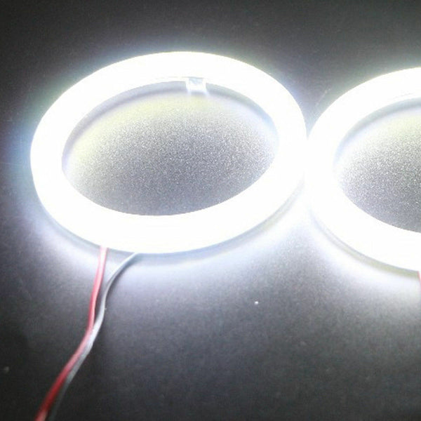 White COB Angel Eyes Halo Car LED Light Ring Halo Headlight DRL Lamp 70MM~