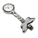 Nurses Clock Heart rate monitor pocket watch quartz butterfly motive white