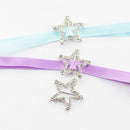 10pcs STAR Rhinestone Buckles Invitation Ribbon Sliders Wedding Crafts Decor