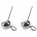 30PCs Stainless Steel Earring Post W/Stoppers 17x8mm(5/8"x 3/8")