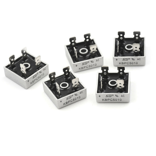 5PCS 50A 1000V Metal Case Bridge Rectifier KBPC501 Bj