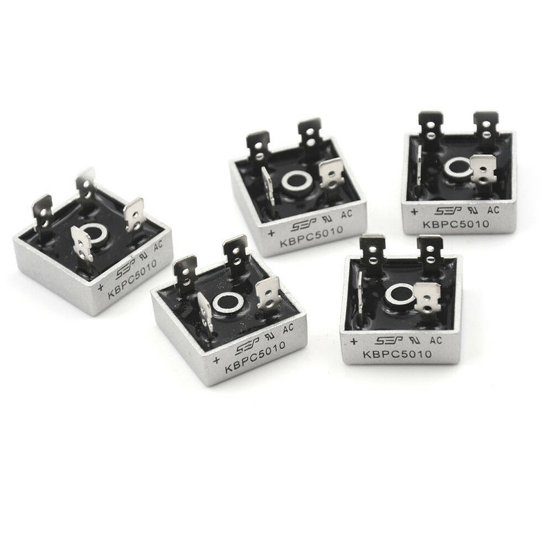 5PCS 50A 1000V Metal Case Bridge Rectifier KBPC501 Bj