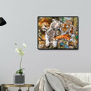 5D DIY Full Round Diamond Painting Tiger Embroidery Canvas Art (L2187)